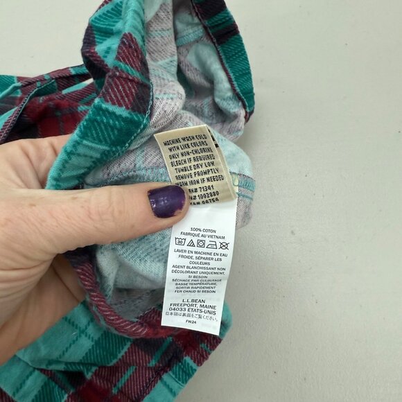 LL Bean Plaid Flannel Pajama Cotton Sleep Drawstring Pants 511651 Womens XL Tall - Picture 5 of 8